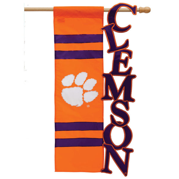 Clemson University Tigers Applique Letters Flag