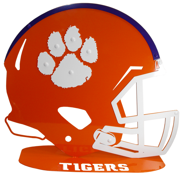 Clemson University Orange Metal Football Helmet