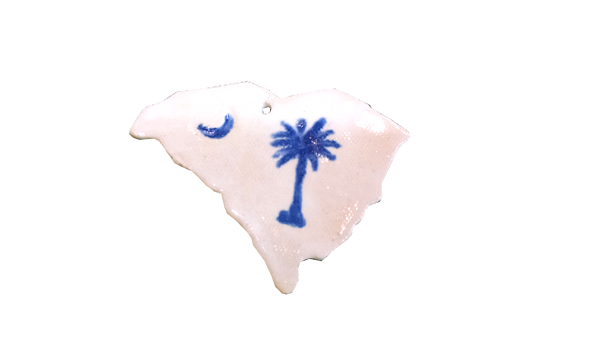 South Carolina Blue & White Palmetto Ornament