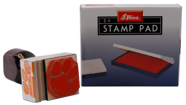 Clemson Tiger Paw Stamp and Orange Ink Pad