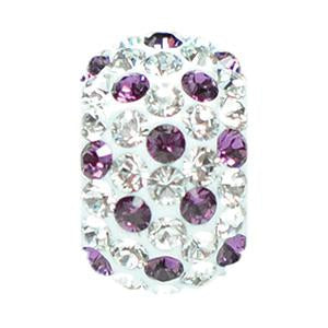 Clemson Sparkle Charm - White and Purple Polka Dot