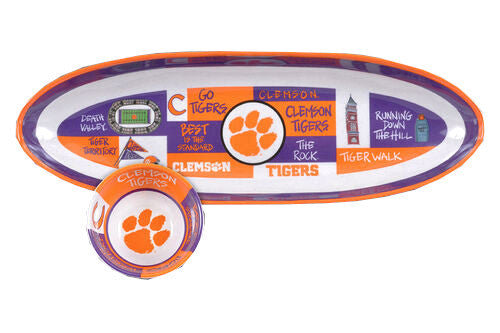 Clemson Melamine Tailgate Chip 'n Dip Set