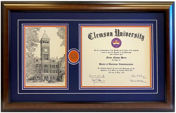 Clemson Diploma Frame Joe Young Tillman #101/#101B