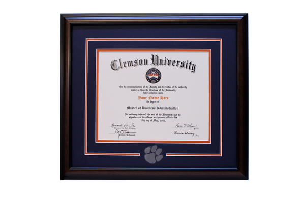 Clemson Diploma Frame Single #40