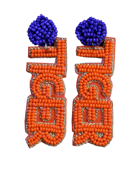 Tiger Earrings - Beaded "Tiger