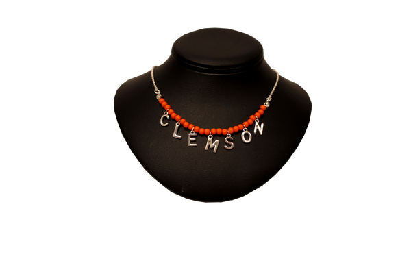Clemson Beads & Letters Necklace