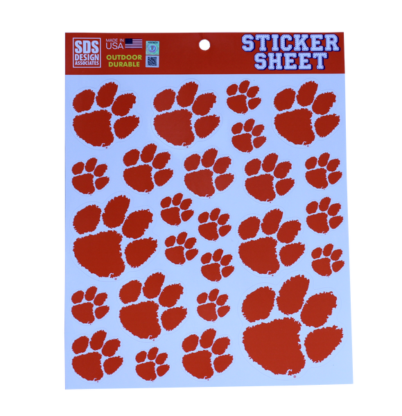 Clemson Paw Sticker Sheet
