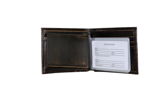 Men's Embossed Leather Bi-fold Wallet