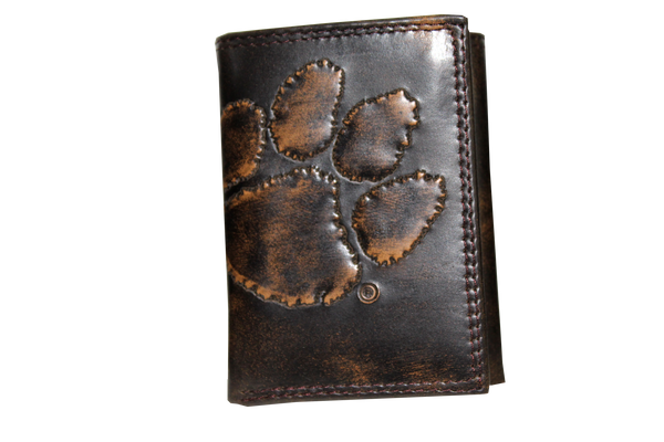 Men's Embossed Leather Tri-fold Wallet